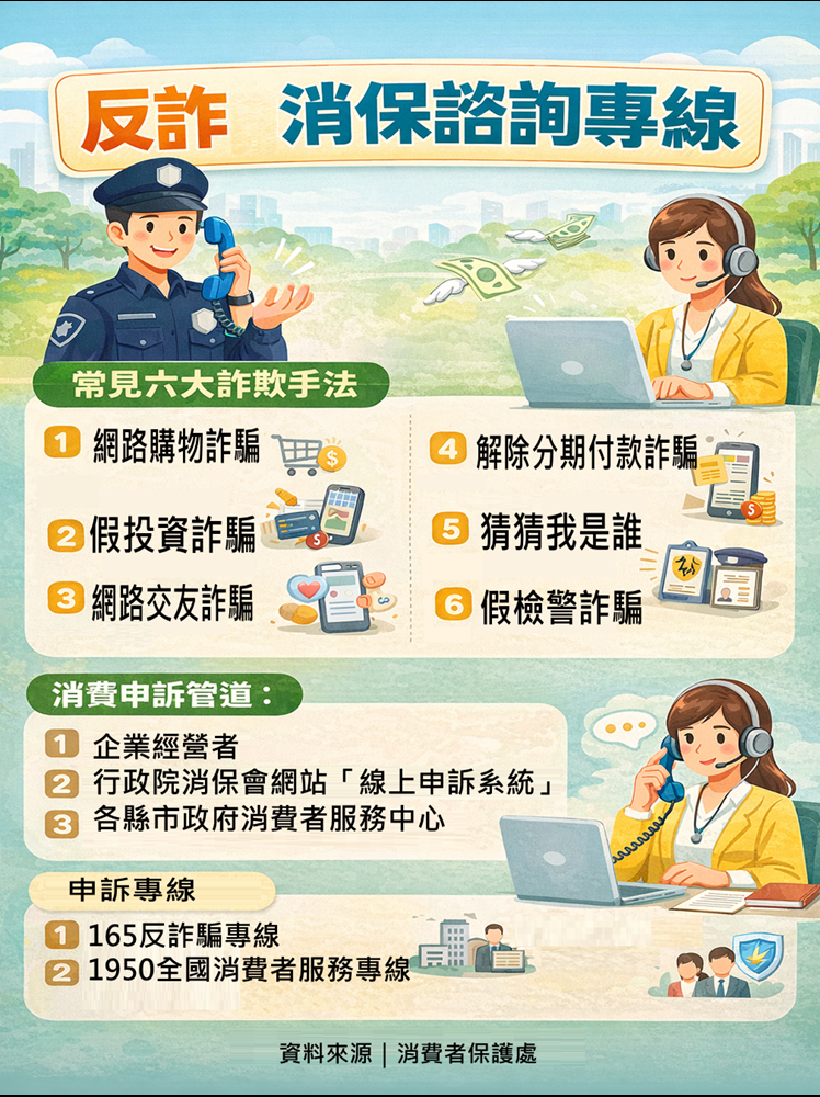 反詐與消保諮詢專線