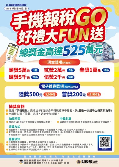 手機搭配行動電話認證申報綜合所得稅最便利電子海報